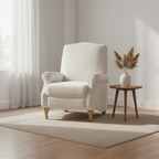 Fauteuil inclinable moderne couleur ivoire avec dossier réglable