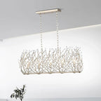 Modern crystal chandelier with vintage silver finish and adjustable chain - Elirian
