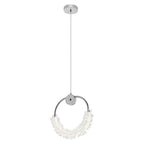 Modern crystal glass LED pendant light with chrome finish - Elirian