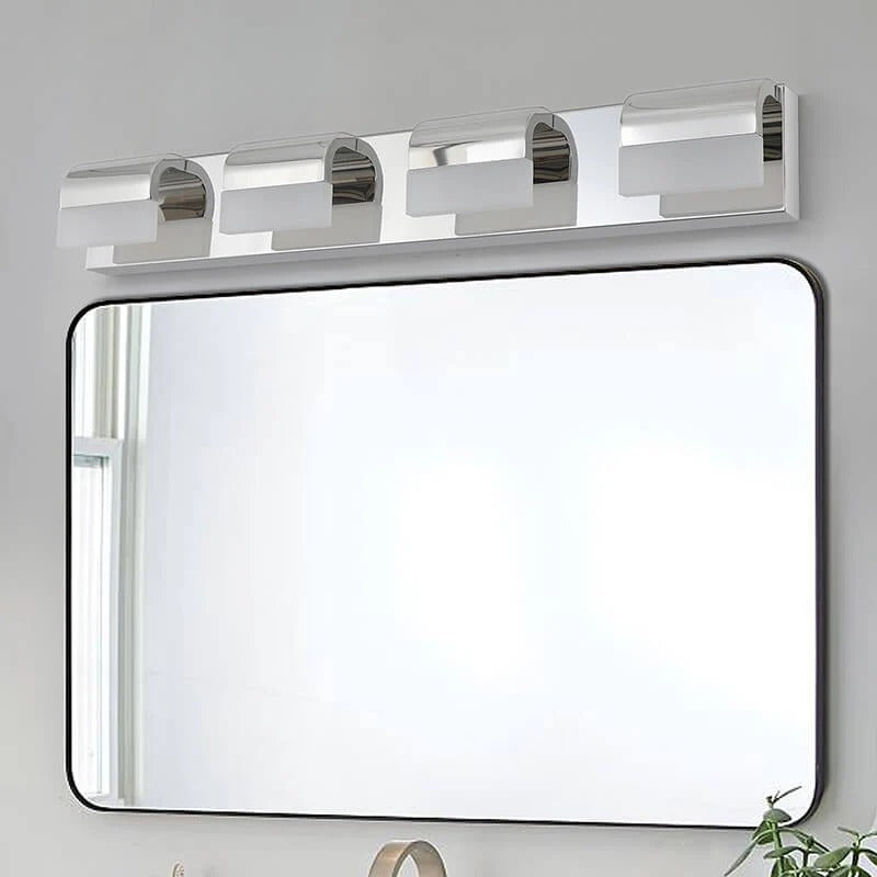 30" Chrome 4-Light LED Bathroom Vanity Light Fixture – Acrylic Shade