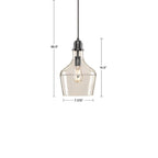 Bell Glass Pendant Light Matte Black adjustable cord modern home lighting Elirian