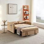 Canapé-lit convertible moderne en velours capitonné avec rangement et port USB