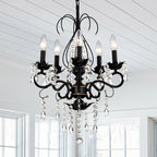 Vintage Black and Gold Crystal Kitchen Island Pendant Light - Elirian