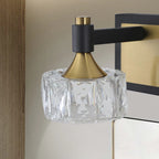 Crystal 4-light LED vanity wall fixture with black and brass finish - Elirian