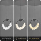 Modern Crystal Glass LED Pendant Light - Three Color Temperature Options Cool Neutral Warm White - Elirian