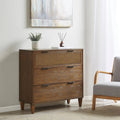 Hazelnut Solid Wood 3-Drawer Accent Chest