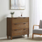 Hazelnut Solid Wood 3-Drawer Accent Chest