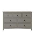 Modern Gray 7-Drawer Solid Pine Wood Dresser