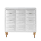 White Gloss 3-Drawer Chest of Drawers with Gold Metal Legs