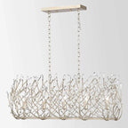 Modern crystal chandelier with vintage silver finish and adjustable chain - Elirian