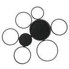 Modern black LED flush ceiling light with six surrounding rings, contemporary design - Elirian