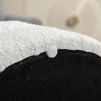 Pouf ottoman rond en boucle souple ivoire avec espace de rangement