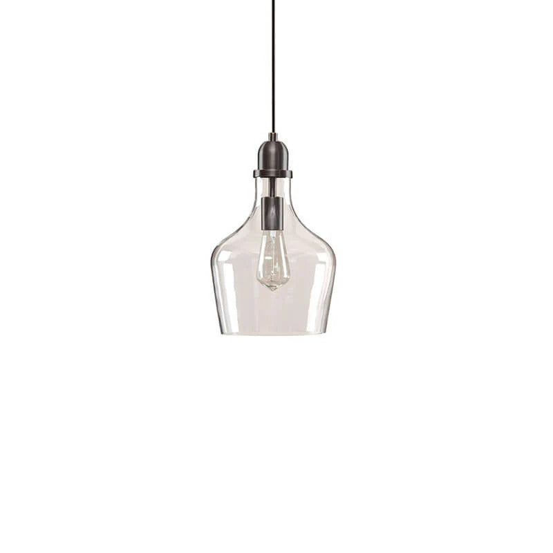 Bell Glass Pendant Light Matte Black Modern Lighting Fixture - Elirian