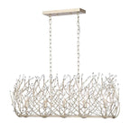 Crystal chandelier with silver finish and adjustable chain suspension - Elirian