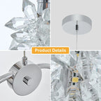 Modern crystal glass LED pendant light with chrome finish and geometric design - Elirian