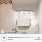 30" Chrome 4-Light LED Bathroom Vanity Light Fixture – Acrylic Shade