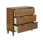 Hazelnut Solid Wood 3-Drawer Accent Chest