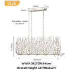 Modern crystal chandelier with vintage silver finish, adjustable height 28 inches - Elirian
