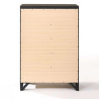 Antique Gray 5-Drawer Tall Wood Chest of Drawers