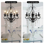 Vintage Black Gold Crystal Pendant Light - Elegant Chandelier for Kitchen Island - Elirian