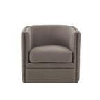 Modern Capstone Swivel Barrel Accent Chair with Tufting and Nail heads