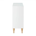 White Gloss 3-Drawer Chest of Drawers with Gold Metal Legs