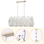 Modern crystal chandelier pendant light fixture with silver finish - Elirian