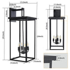 13" Matte Black 4-Light Farmhouse Outdoor Wall Light with Glass Shades