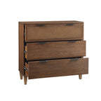 Hazelnut Solid Wood 3-Drawer Accent Chest