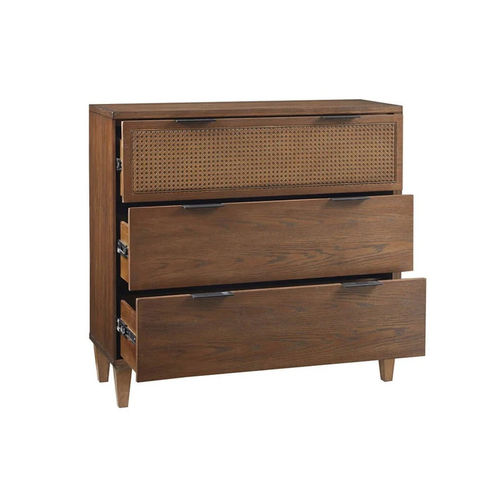 Hazelnut Solid Wood 3-Drawer Accent Chest