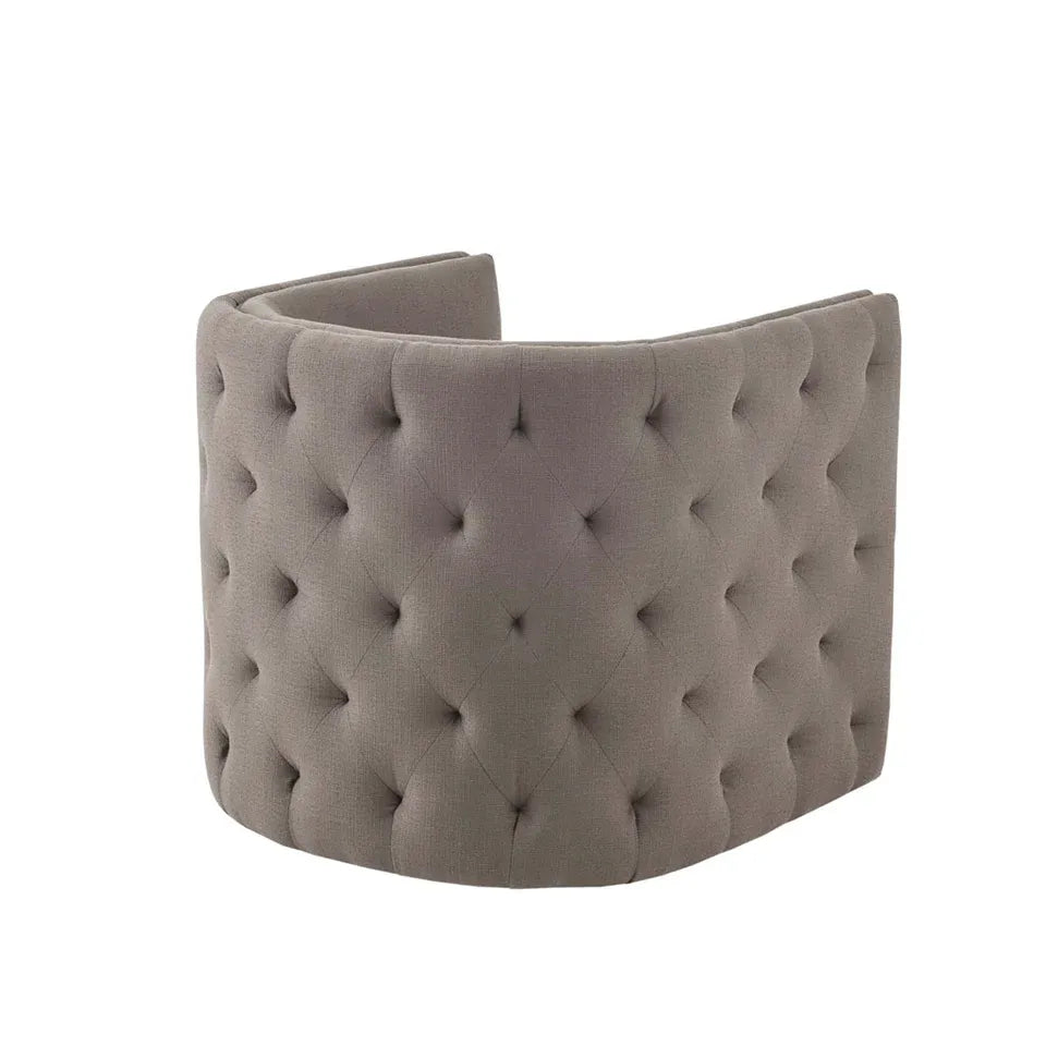 Modern Capstone Swivel Barrel Accent Chair with Tufting and Nail heads