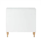 White Gloss 3-Drawer Chest of Drawers with Gold Metal Legs