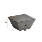 33.5" Gray Farmhouse Ladder-Frame Coffee Table with Drawer