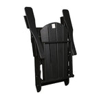 Antique Black Folding HDPE Adirondack Lounge Chair with Wide Armrests