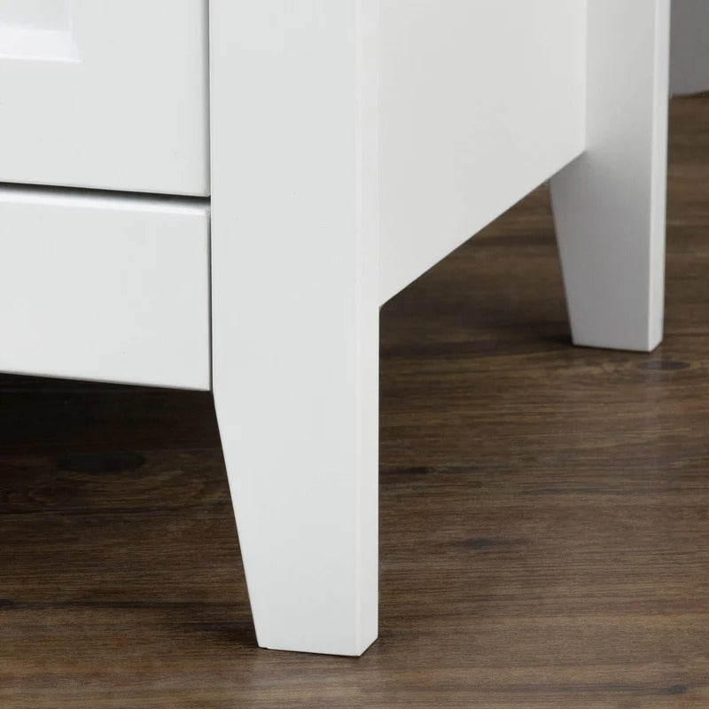 Antique White 6-Drawer Solid Wood Chest of Drawers with Round Handles