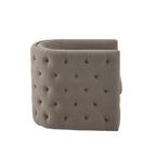 Modern Capstone Swivel Barrel Accent Chair with Tufting and Nail heads