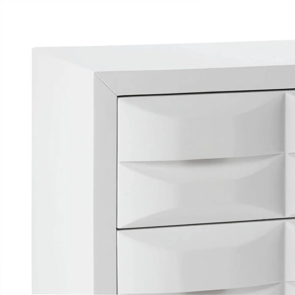 White Gloss 3-Drawer Chest of Drawers with Gold Metal Legs