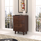 Auburn Retro 4-Drawer Storage Cabinet with X-Base Birch Legs