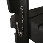 Antique Black Folding HDPE Adirondack Lounge Chair with Wide Armrests