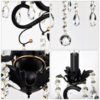 Vintage Black and Gold Crystal Kitchen Island Pendant Light - Elirian