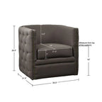 Modern Capstone Swivel Barrel Accent Chair with Tufting and Nail heads