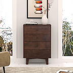 Auburn Retro 4-Drawer Storage Cabinet with X-Base Birch Legs