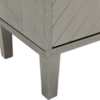 Modern Champagne Four-Door Cabinet with Pine Legs and Four Shelves