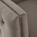 Modern Capstone Swivel Barrel Accent Chair with Tufting and Nail heads