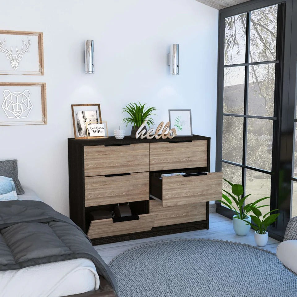 Brown Solid Wood 2-Piece Extra Deep Drawer Chest Set