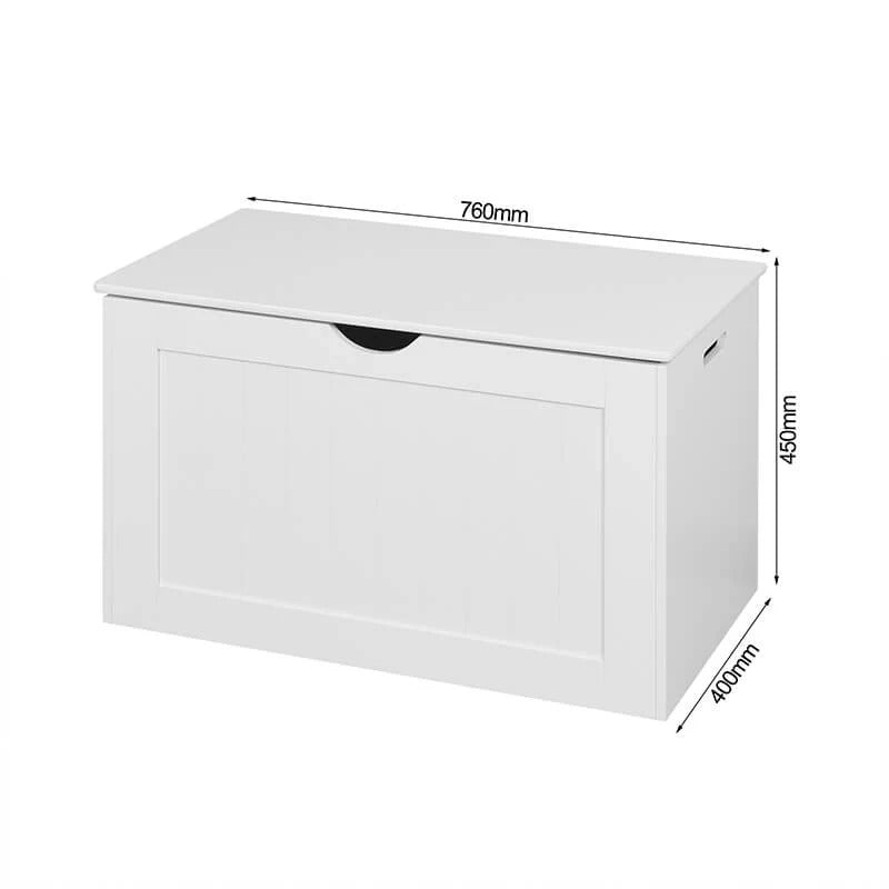 White Lift-Top Storage Bench with Dual Safety Hinges & Spacious Interior