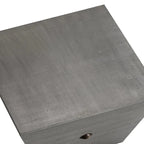 33.5" Gray Farmhouse Ladder-Frame Coffee Table with Drawer