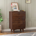 Auburn Retro 4-Drawer Storage Cabinet with X-Base Birch Legs