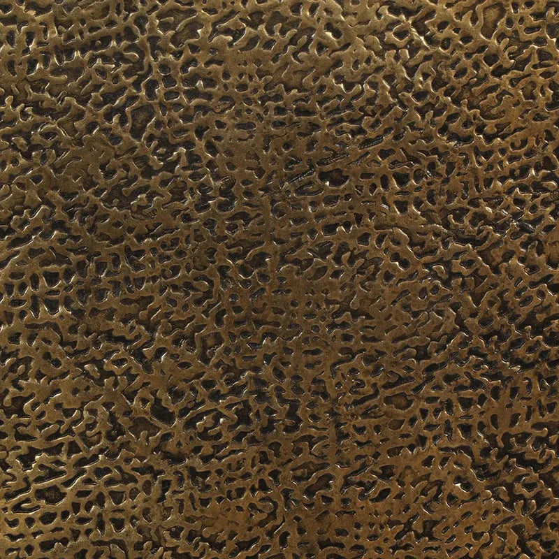 Hexagonal Gold Side Table with Handcrafted Textured Surface