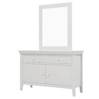 Traditional White Solid Wood Dresser with 2 Drawers & Lower Cabinet Storage